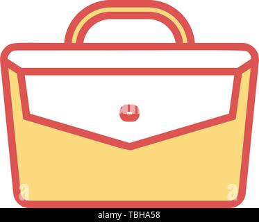 Business briefcase linear fill icon - Vector Stock Vector