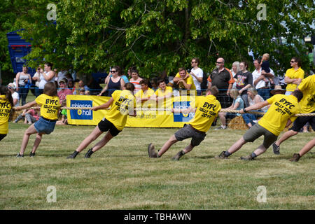 Girls Tug of War at the Bledlow Country Show on 1 June 2019. Buckinghamshire, England, UK Stock Photo