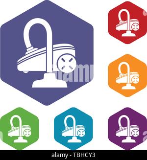 Vacuum cleaner icons vector hexahedron Stock Vector