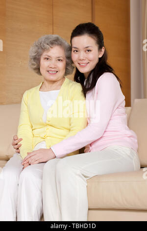 A picture between mother and daughter. Stock Photo
