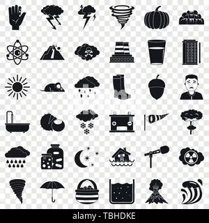 Meteorology icons set, simple style Stock Vector