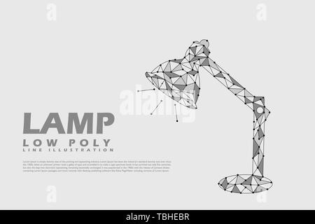 Polygonal Lump Light - Low poly line style illustration - Black and white concept Stock Vector