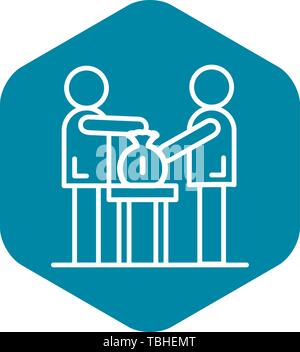 Corruption business icon, outline style Stock Vector
