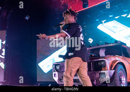 May 31, 2019 - Milwaukee, Wisconsin, U.S - Rapper JUICE WRLD (JARED HIGGINS)  during the Death Race for Love Tour at The Rave (Eagles Ballroom) in Milwaukee, Wisconsin (Credit Image: © Daniel DeSlover/ZUMA Wire) Stock Photo