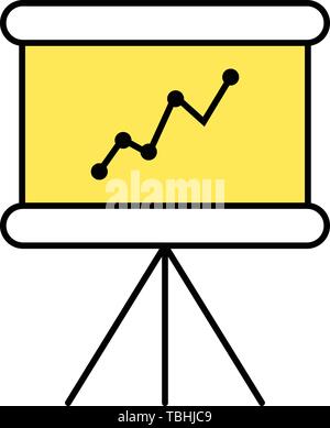 Board with business graph icon - vector Stock Vector