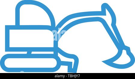 Excavator icon - Excavator machine icon vector Stock Vector