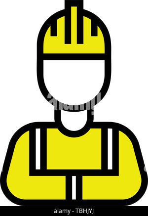 Construction worker icon - Worker sign vector Stock Vector