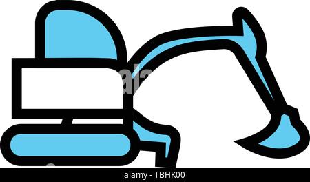 Excavator icon - Excavator machine icon vector Stock Vector