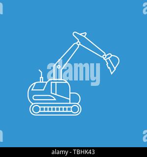 Excavator icon - Excavator machine icon vector Stock Vector
