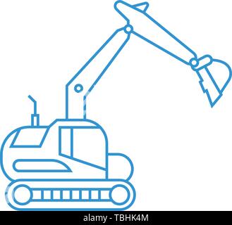 Excavator icon - Excavator machine icon vector Stock Vector