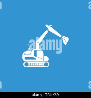 Excavator icon - Excavator machine icon vector Stock Vector