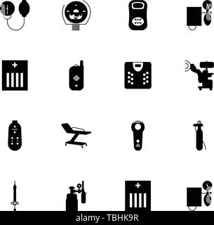 Laboratory equipment black glyph icons set on white space Stock Vector ...
