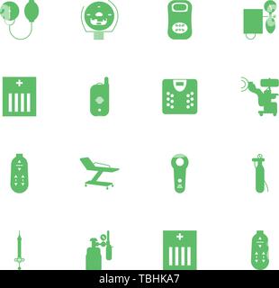 Medical Icons set - glyph style green color vector - Vector Stock Vector