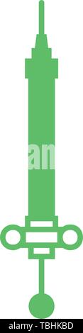 Syringe icon on black - glyph illustration Vector. - Vector Stock Vector
