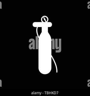 Oxygen Cylinder icon - glyph style black vector icon - Vector Stock Vector