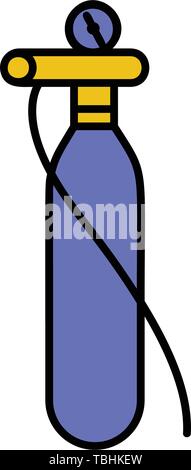 Oxygen Cylinder icon - glyph style black vector icon - Vector Stock Vector