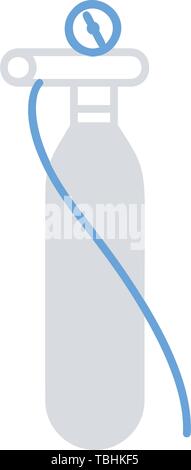 Oxygen Cylinder icon - glyph style black vector icon - Vector Stock Vector
