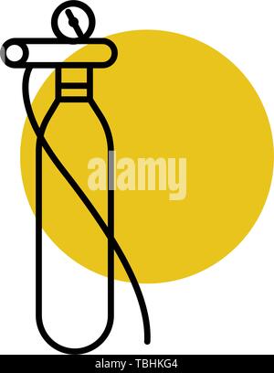 Oxygen Cylinder icon - glyph style black vector icon - Vector Stock Vector
