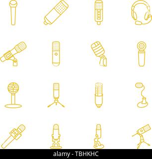 Microphone icons set - Collection of high-quality audio pictogram - vector Stock Vector