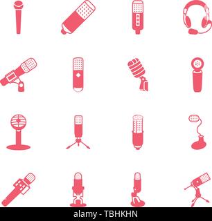 Microphone icons set - Collection of high-quality audio pictogram - vector Stock Vector