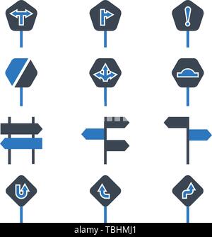 Road sign icons set - Vector Stock Vector