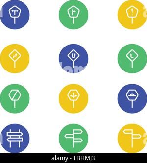 Road sign icons set - Vector Stock Vector