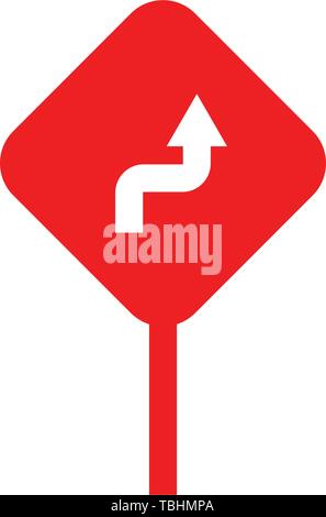 Road sign icon - road warning sign - vector Stock Vector