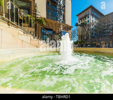 Beverly Hills, CA, USA - November 02, 2016: Fountain in world famous Rodeo Drive Stock Photo