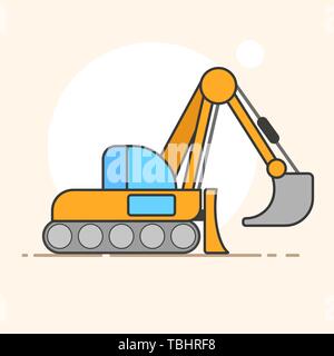 Excavator vector logo for your design needs. Vector illustration Stock Vector