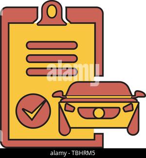 Car maintenance list icon flat Stock Vector