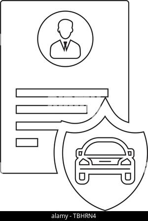 Car driving license document icon Stock Vector