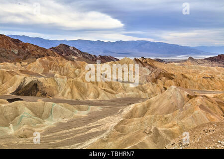 Colorful hilly formations near Twenty Mule Team Canyon in Death Valley, California, USA Stock Photo