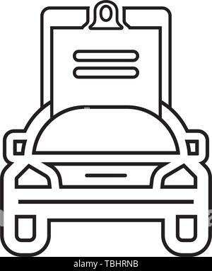 Car maintenance list icon linear style Stock Vector