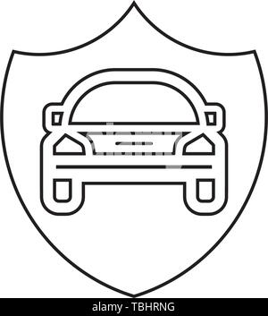 Shield icon Black line art vector in black and white outline set ...