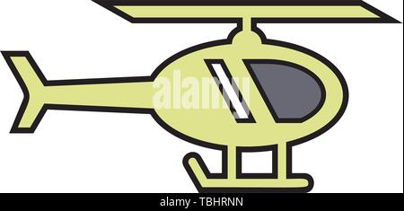 Thin line colorful helicopter icon illustration Stock Vector