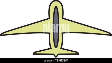 Thin line colorful flat airplane icon Stock Vector