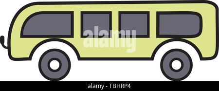 Thin line colorful bus icon illustration Stock Vector