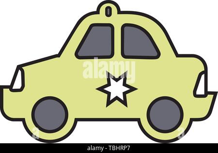 Stylish thin line colorful car icon Stock Vector
