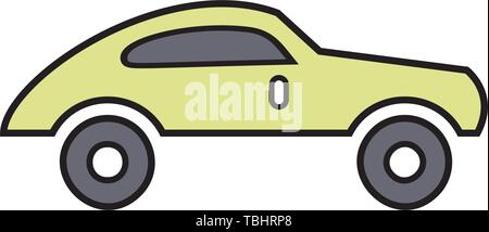 Thin line colorful car icon on white background Stock Vector