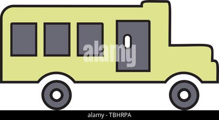 Linear colorful school bus icon Stock Vector
