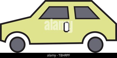 Linear colorful car icon on white background Stock Vector