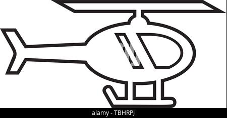 Thin line helicopter icon illustration Stock Vector