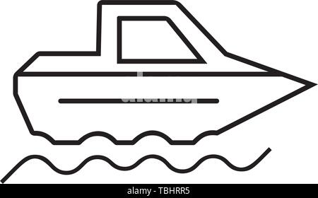 Thin line boat icon Stock Vector