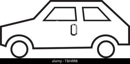 Linear car icon on white background Stock Vector