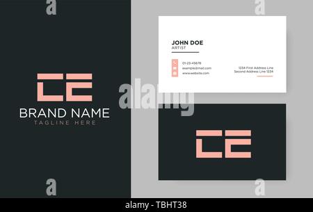 Premium letter CE logo with an elegant corporate identity template Stock Vector