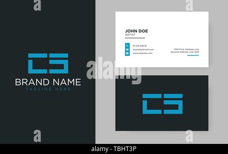 Premium letter CS logo with an elegant corporate identity template Stock Vector