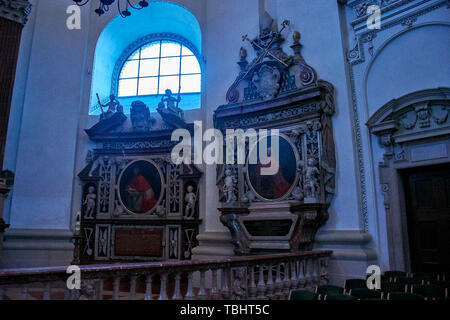 Interior of Salzburg Cathedral. Inside Salzburger, it is a baroque roman catholic church in Salzburg, Austria, Europe. Stock Photo