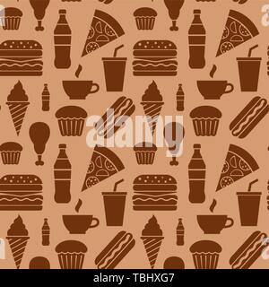 fast food seamless pattern Stock Vector