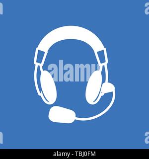 Headphone icon vector - Flat Stock Vector