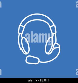 Headphone icon vector - Flat Stock Vector